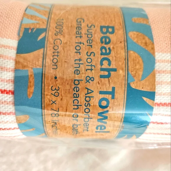 New Turkish style 100% Cotton Beach / Bath towel 39 x 78 inches pink red - Picture 2 of 3